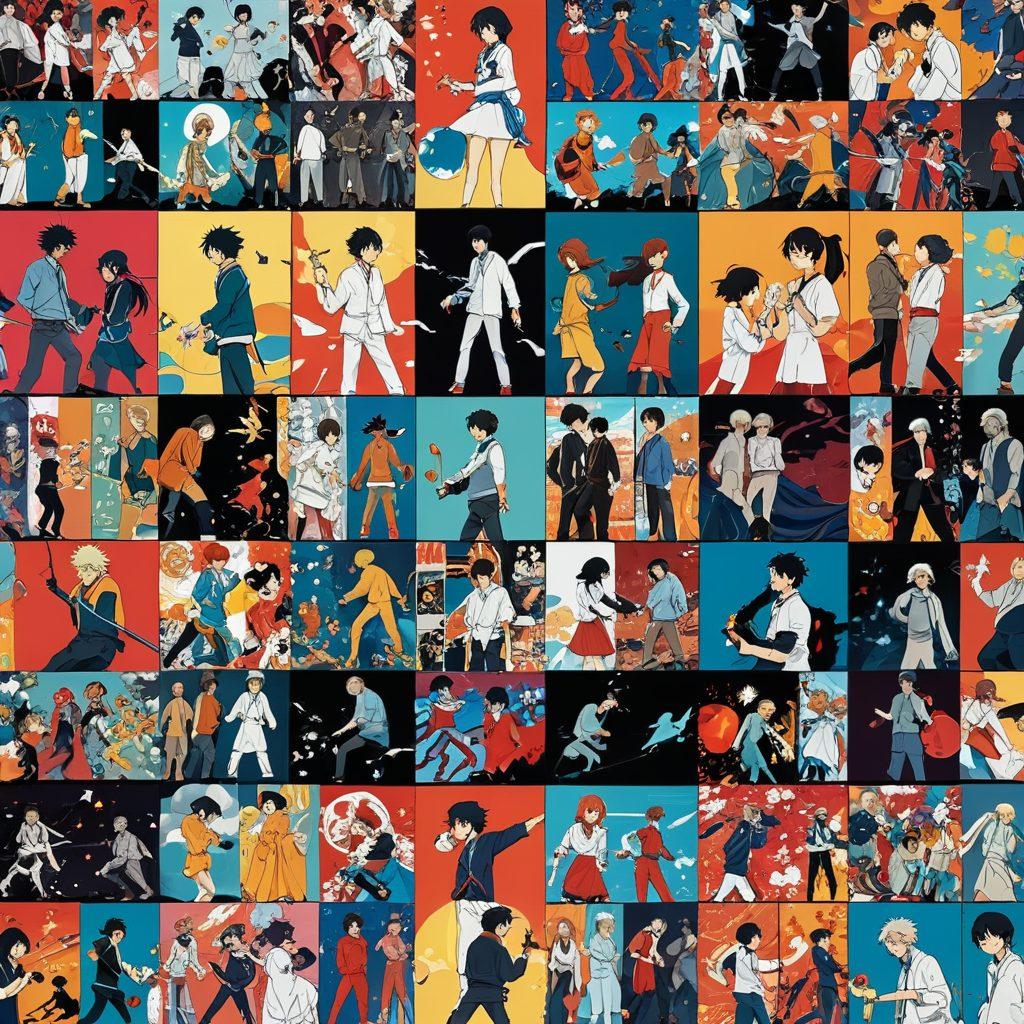 A dynamic collage showcasing the evolution of adult anime, featuring iconic manga panels transforming into vibrant animated scenes. Include elements of classic and modern anime styles, along with visual references like colorful characters, intricate backgrounds, and animation frames. Use cinematic lighting to create depth and energy, symbolizing the transition from still art to motion. Emphasize the impact of this evolution with subtle symbols of culture and technology. 3D. vibrant colors. cinematic.